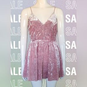 Forever 21 - pink/velvet romper shorts (M)